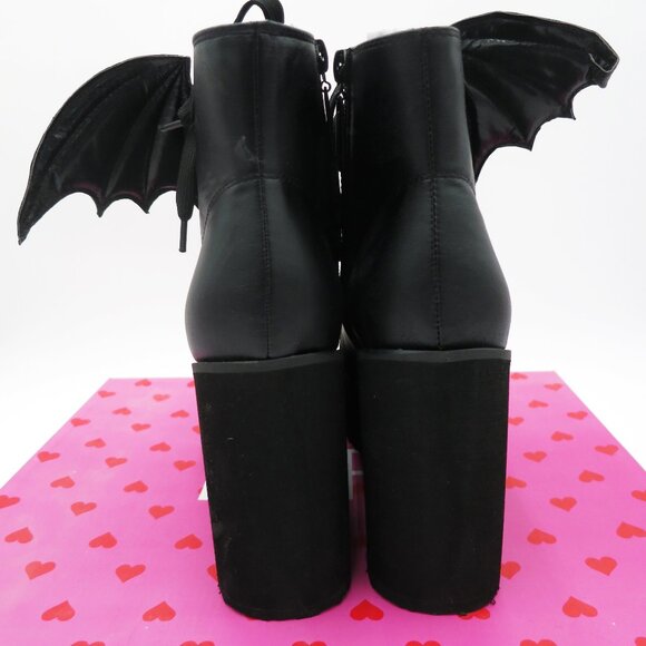 Iron Fist Bat Wing Platform Ankle Boot US 9 EU 40 NIB Halloween Goth - Picture 11 of 15